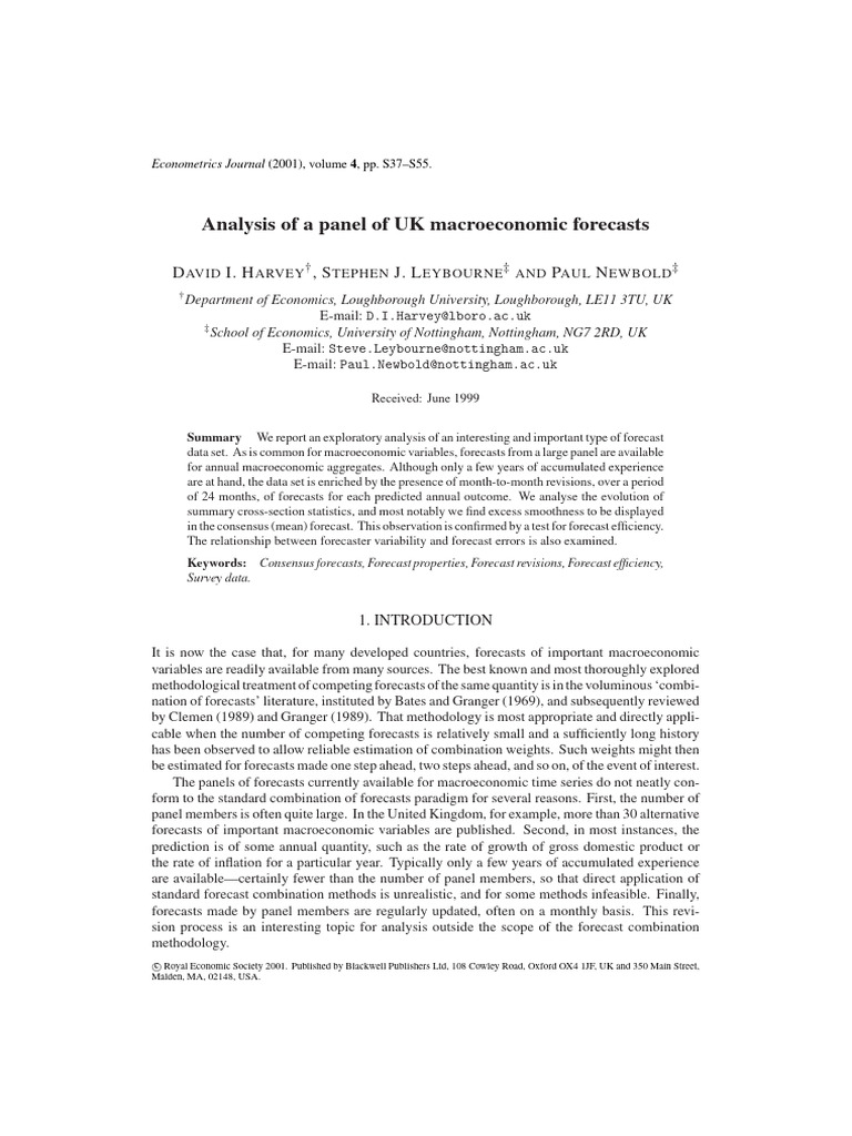 UK Macroeconomic Forecast Analysis | PDF | Ordinary Least Squares ...