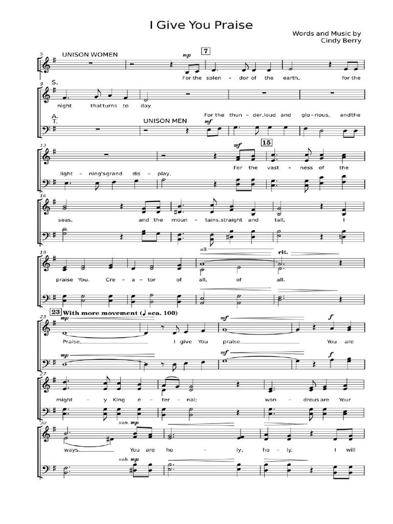 I Give You Praise - Satb | PDF