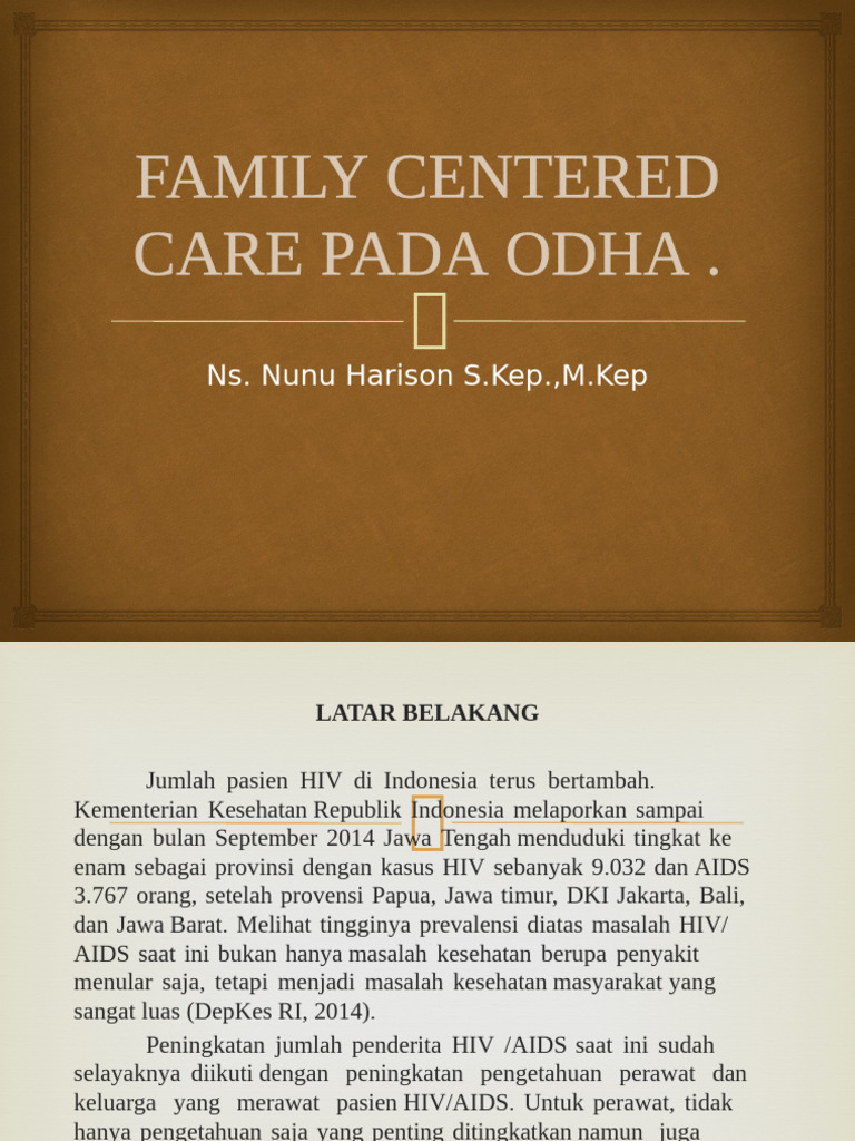Perawatan Berbasis Keluarga untuk ODHA | PDF