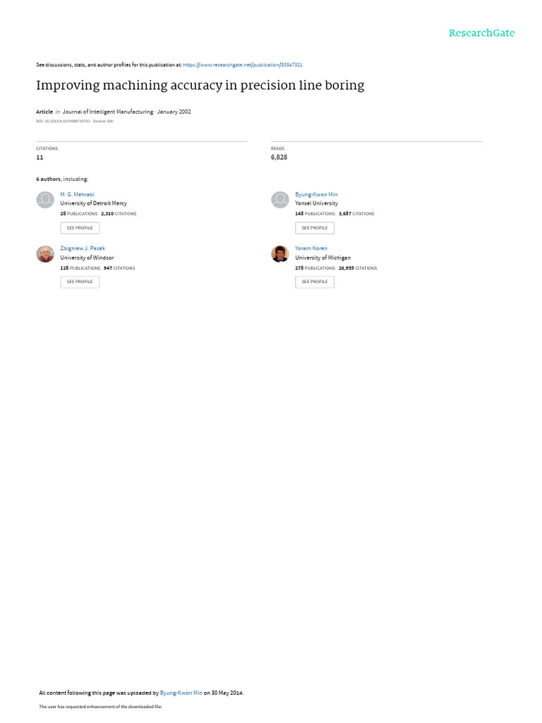 Precision Line Boring Accuracy Improvement | PDF | Machining ...