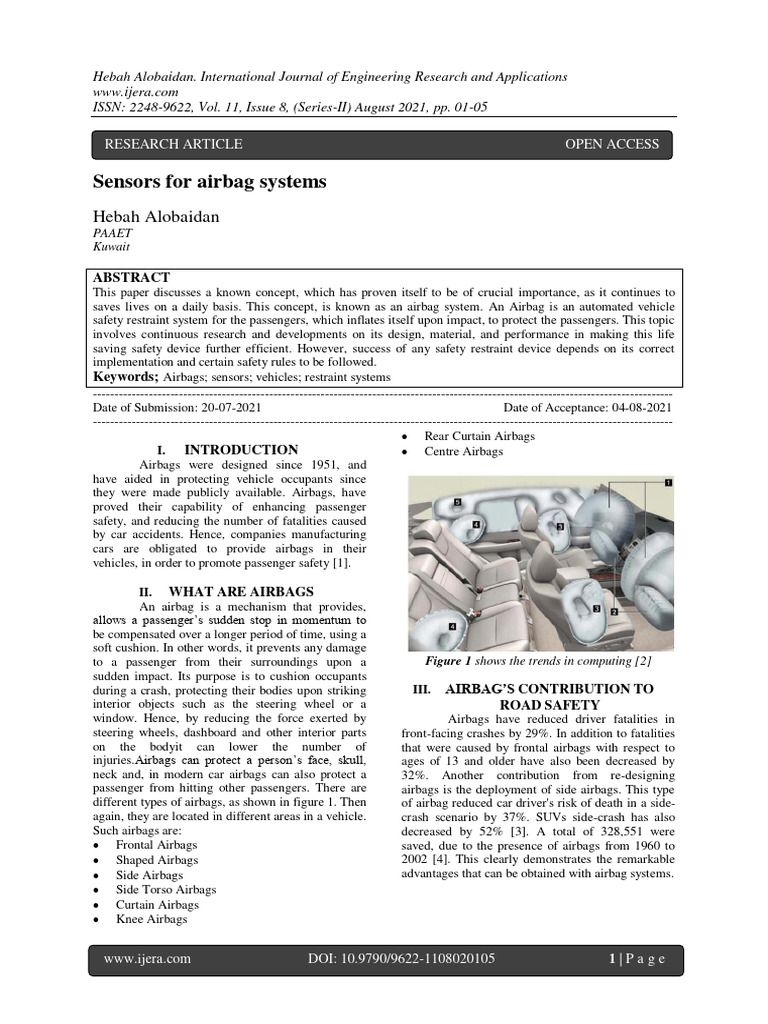 Airbag Sensors: Types and Functionality | PDF | Airbag | Seat Belt