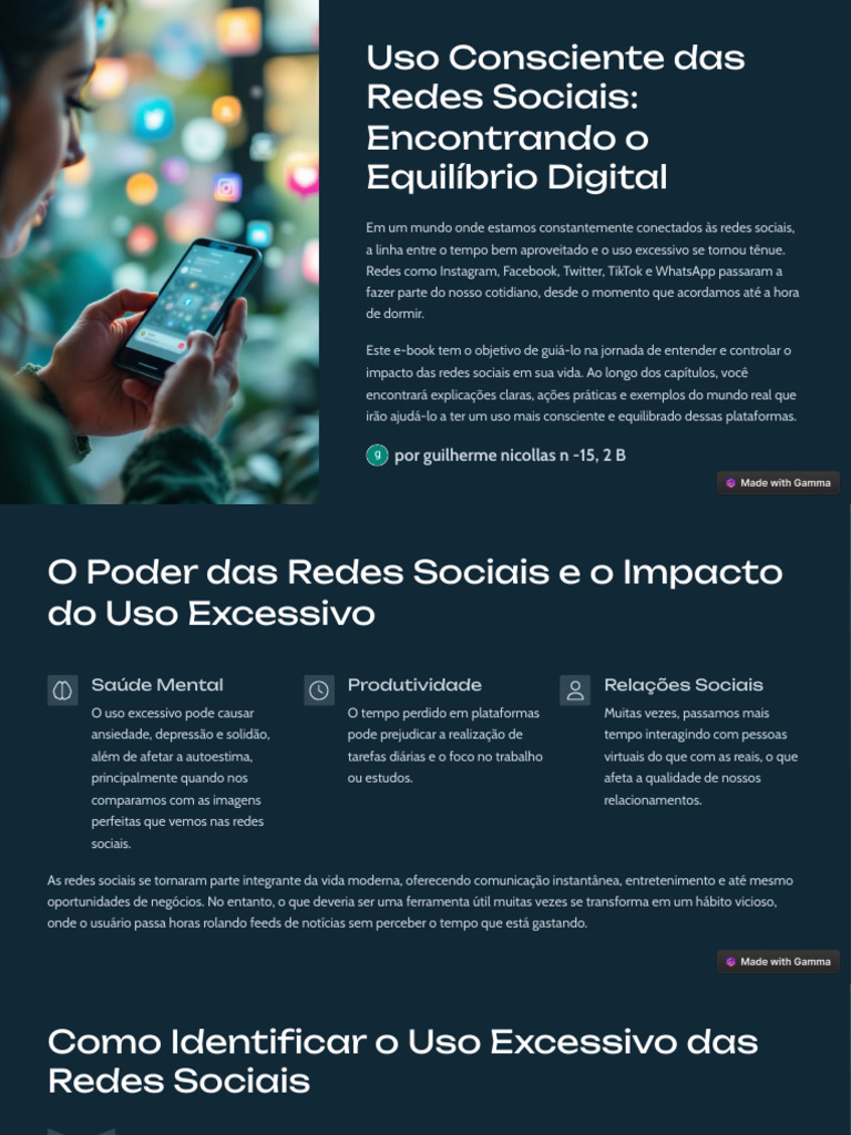 Uso Consciente Das Redes Sociais Encontrando o Equilibrio Digital | PDF ...
