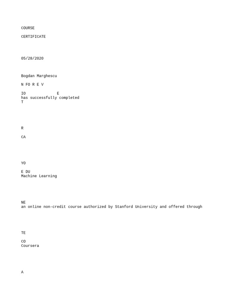 MACHINE LEARNING STANFORD COURSERA CERTIFICATE visual data 5