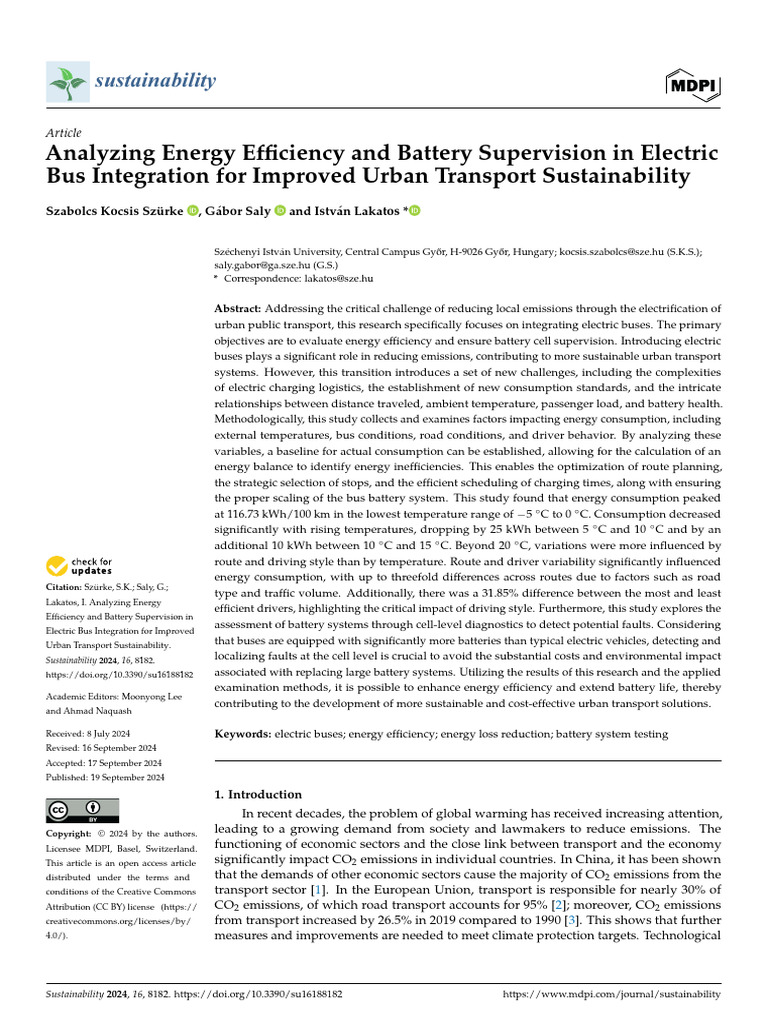 Analyzing Energy Efficiency and Battery Supervision in Electric Bus ...