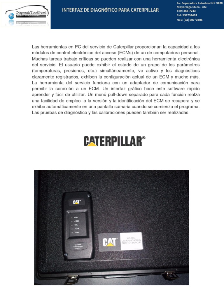 Interfaz de Diagnóstico para Caterpillar | PDF | Computadoras ...