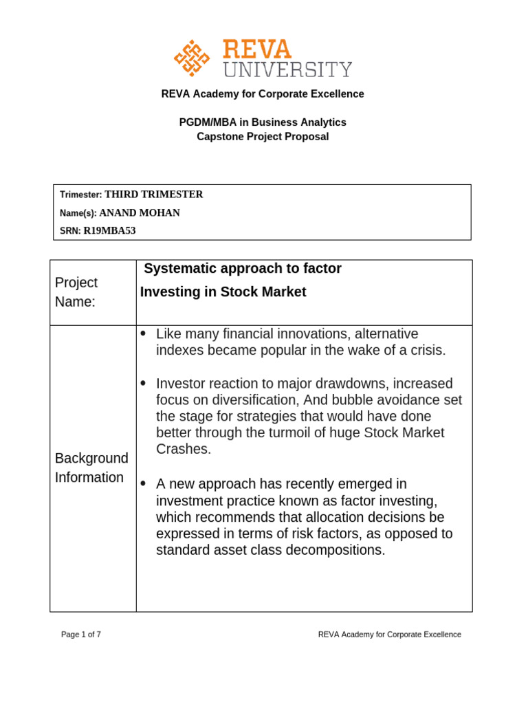 BA - THIRD TRIMESTER - Capstone Project Abstract | PDF ...
