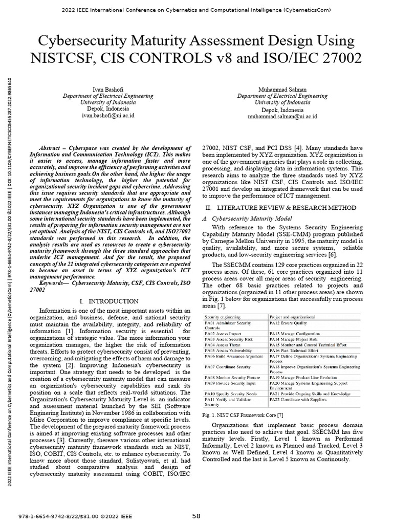 Cybersecurity Maturity Framework Design | PDF | Information Security ...