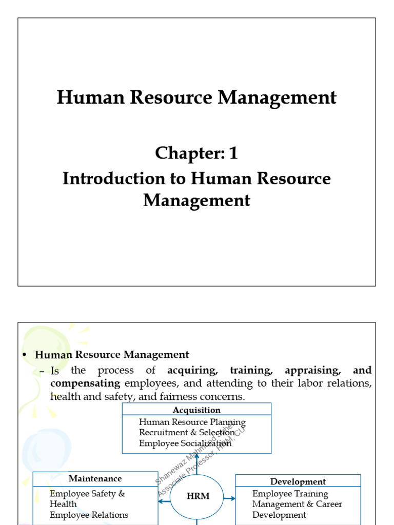 Introduction to Human Resource Management | PDF | Human Resource ...