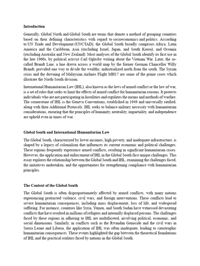 Global South and Humanitarian Law Challenges | PDF | International ...