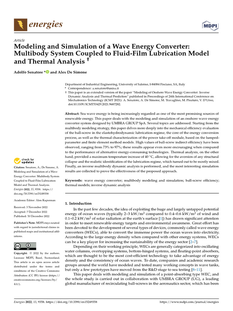 Wave Energy Converter Modeling Analysis | PDF | Force | Friction