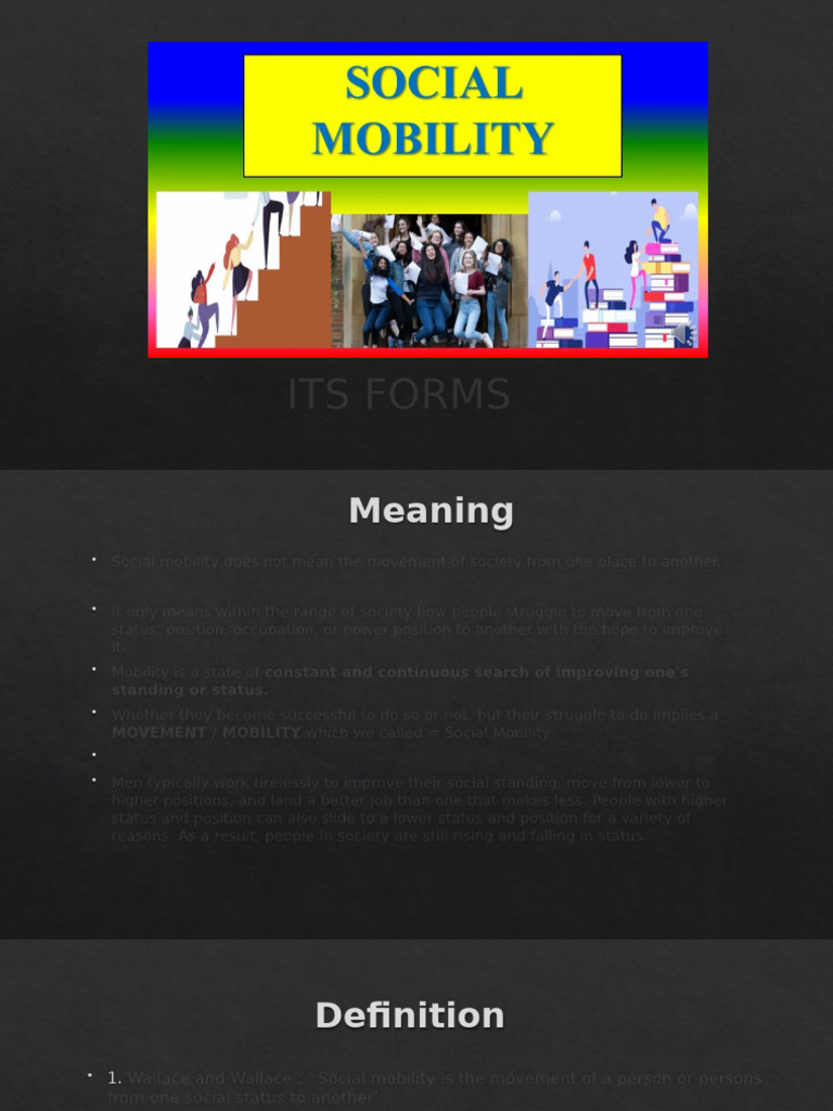 Social Mobility & Forms | PDF | Social Mobility | Caste - Equality And Social Mobility Through Finance