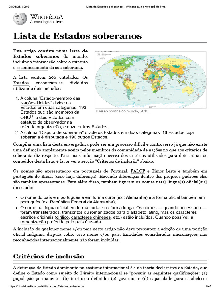 Lista de Estados Soberanos do Mundo | PDF | Estado | Chipre