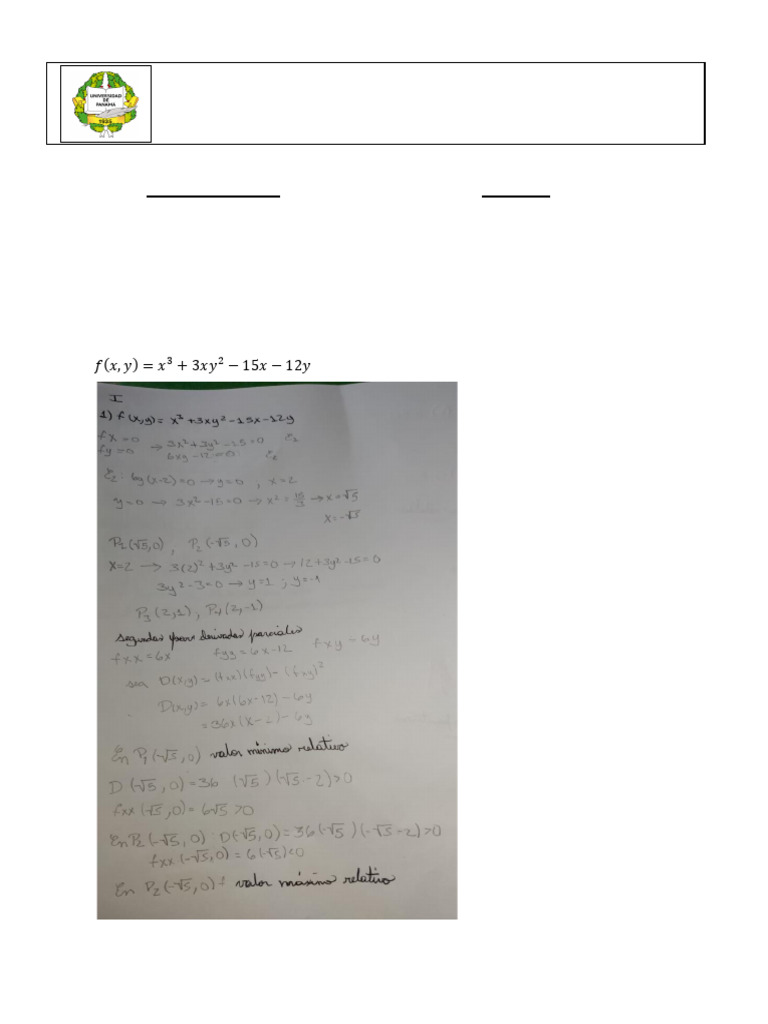 Examen Semestral de Cálculo II 2021 | PDF