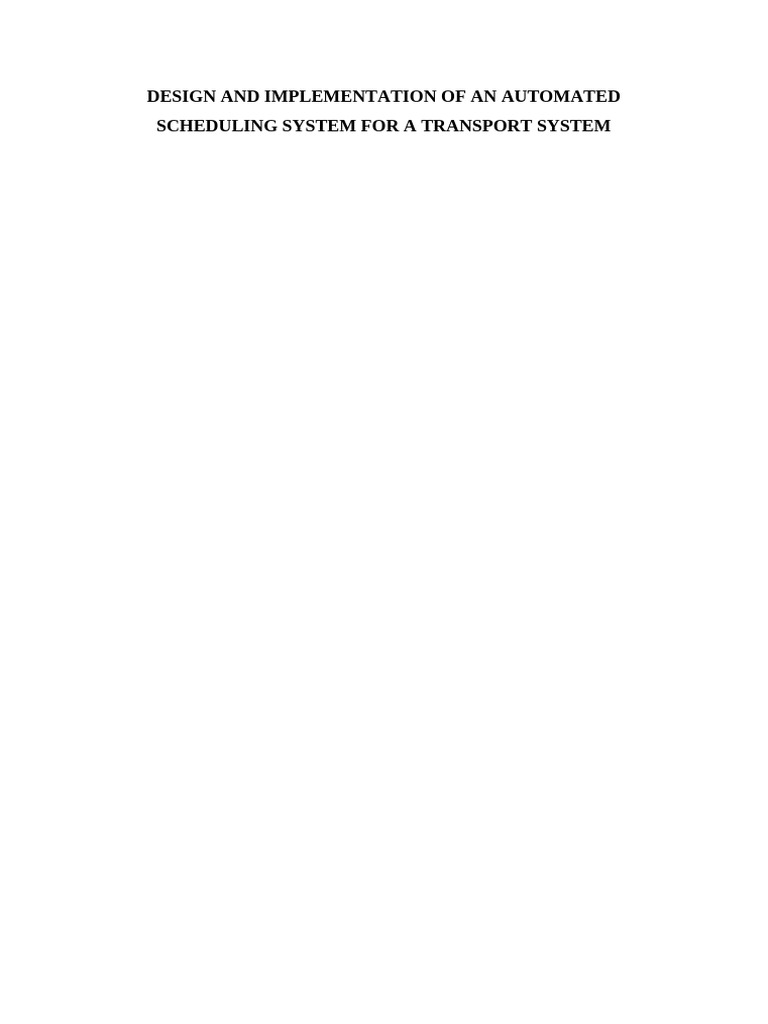 Automated Scheduling System for Transport | PDF | Scheduling (Computing ...