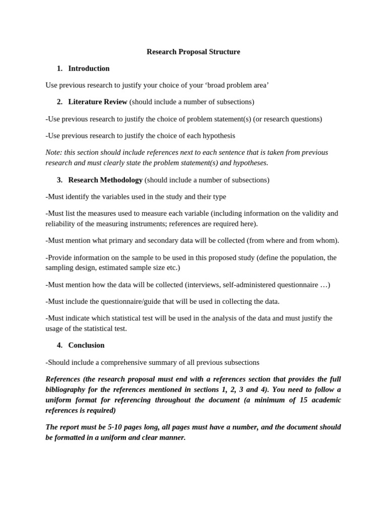 Research Proposal Structure Guide | PDF