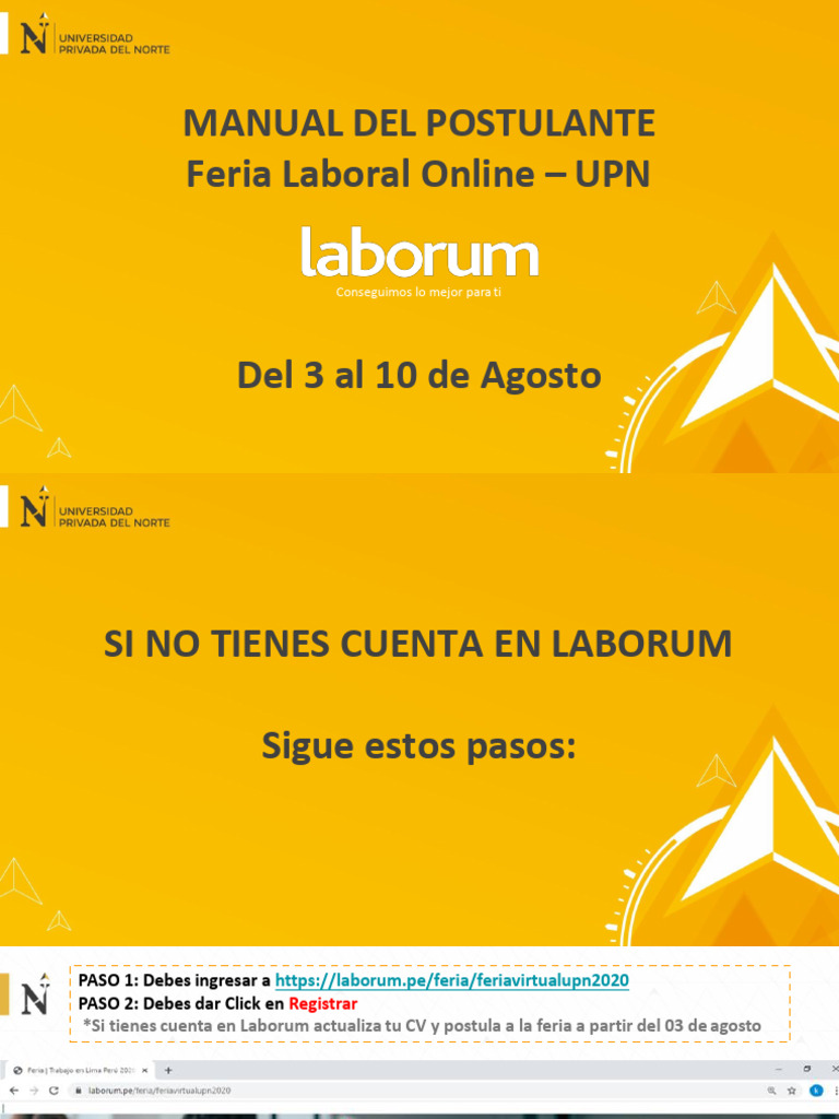 Guía para la Feria Laboral UPN 2023 | PDF | Contraseña | Informática