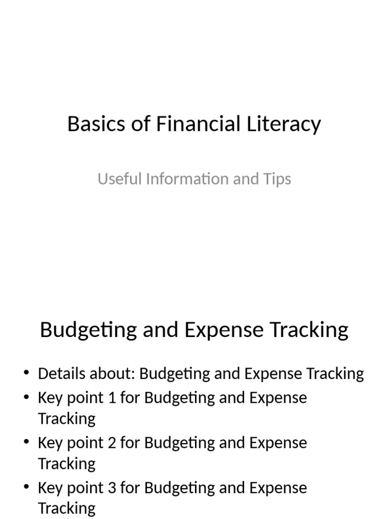 Basics of Financial Literacy | PDF