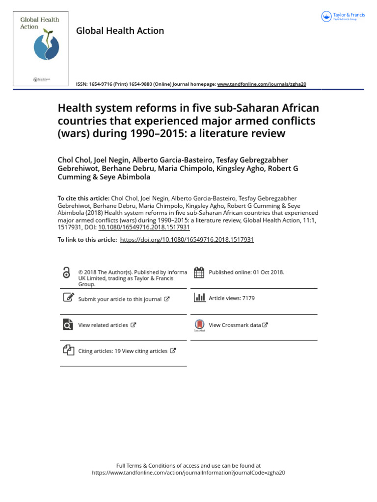 Health System Reforms in Five Sub-Saharan African Countries That ...