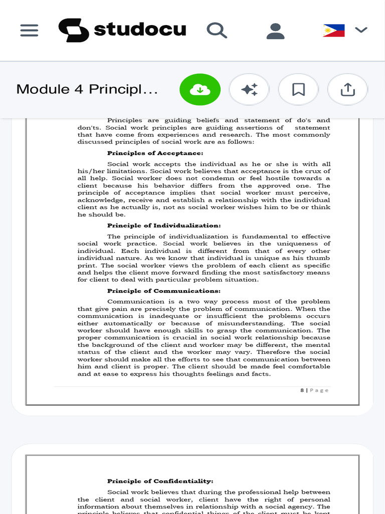 Module 4 Principles and CORE Values of Social WOR 2 | PDF ...