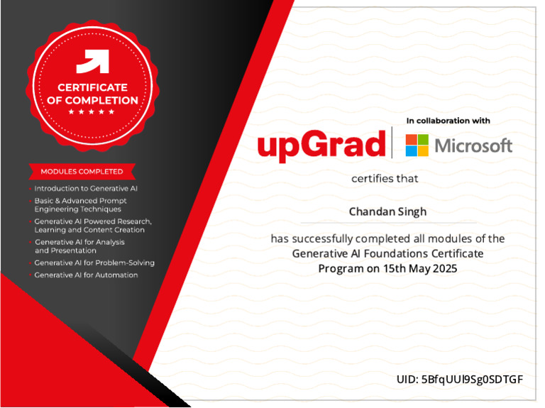 Generative AI Foundations Certificate Program | PDF