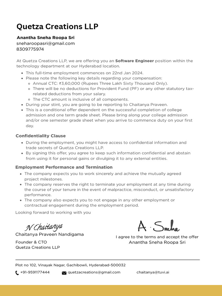 Offer Letter | PDF
