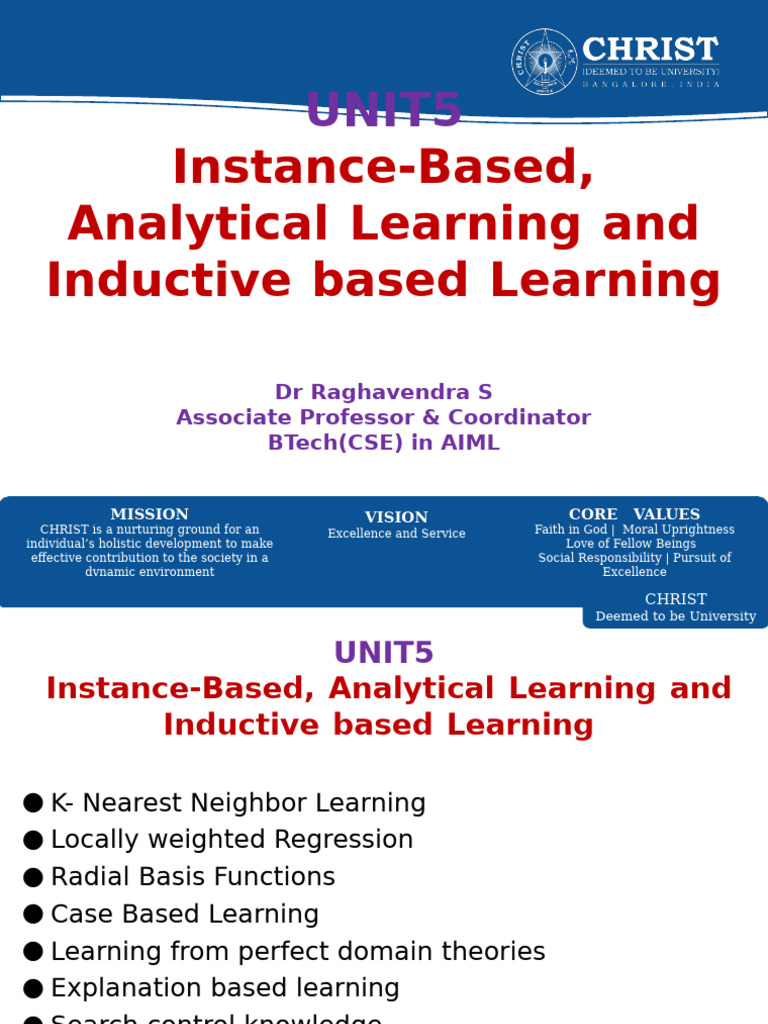 Instance-Based Learning Techniques Overview | PDF | Theoretical ...