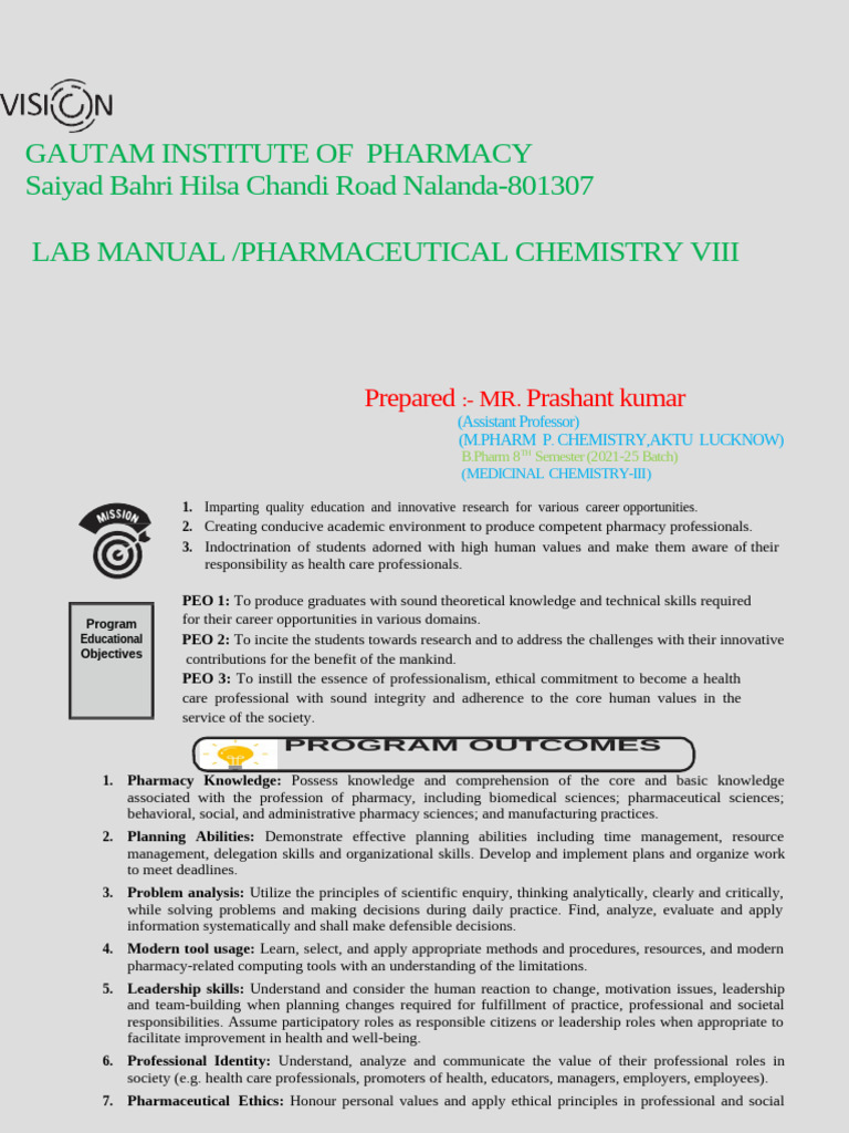 Pharmaceutical Chemistry VIII (Medicinal Chemistry III) | PDF | Acid ...