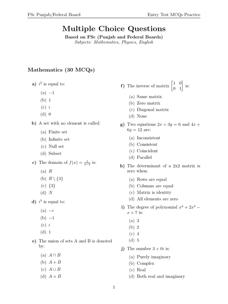 Tests Entry 2nd | PDF | Matrix (Mathematics) | Euclidean Vector
