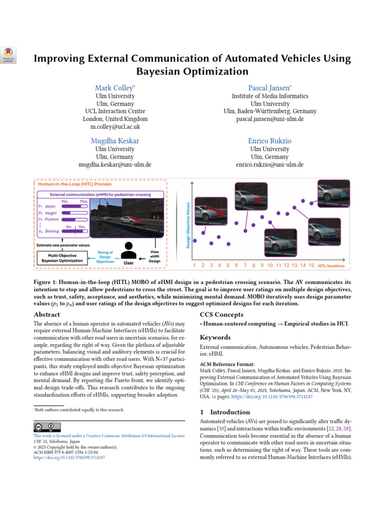 Optimizing eHMI for Automated Vehicles | PDF | Mathematical ...