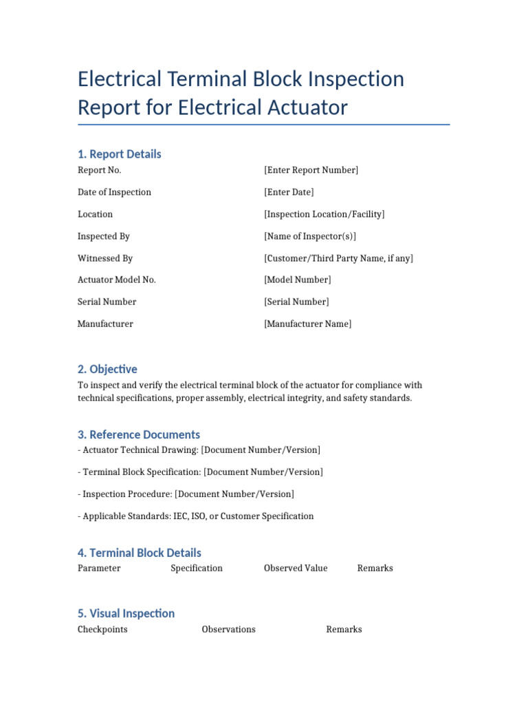 Electrical Terminal Block Inspection Report | PDF
