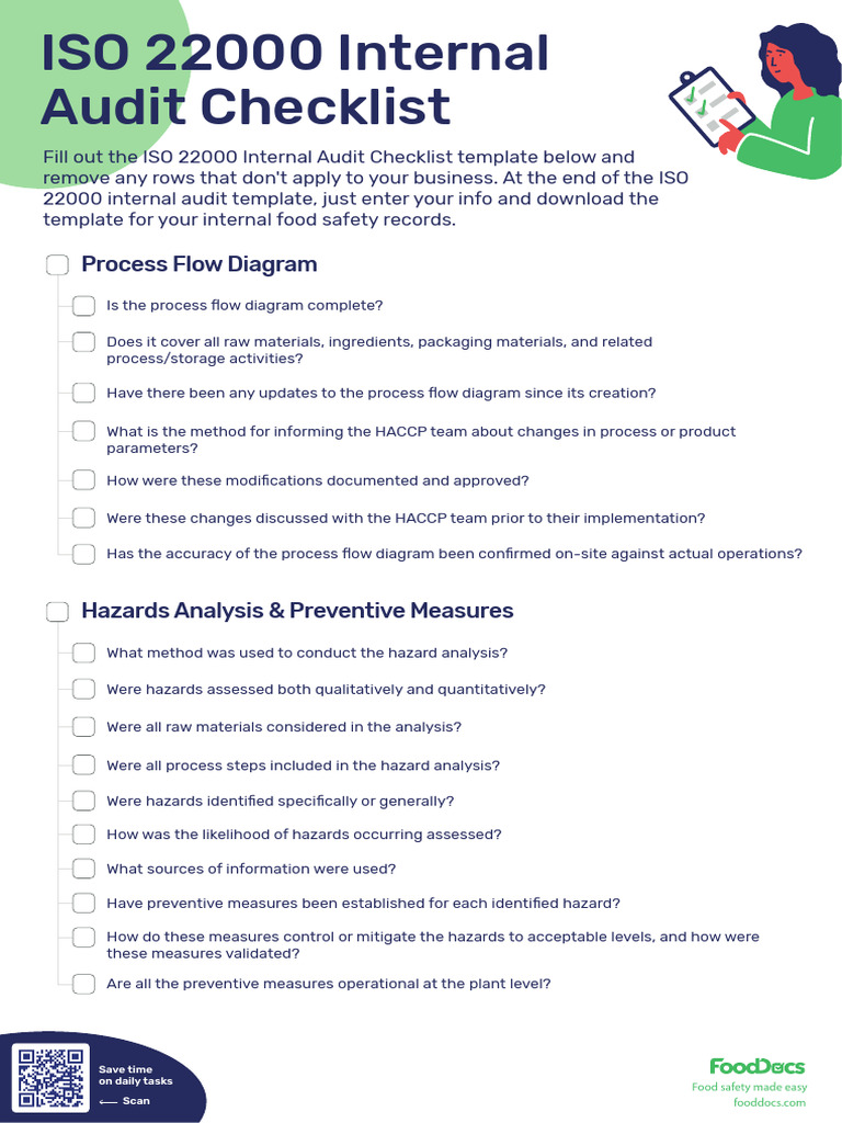 FoodDocs - ISO 22000 Internal Audit Checklist | PDF | Verification And ...