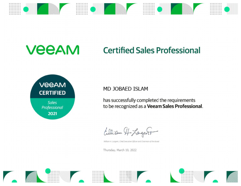 Veeam Sales Professional (VMSP) 2021 | PDF