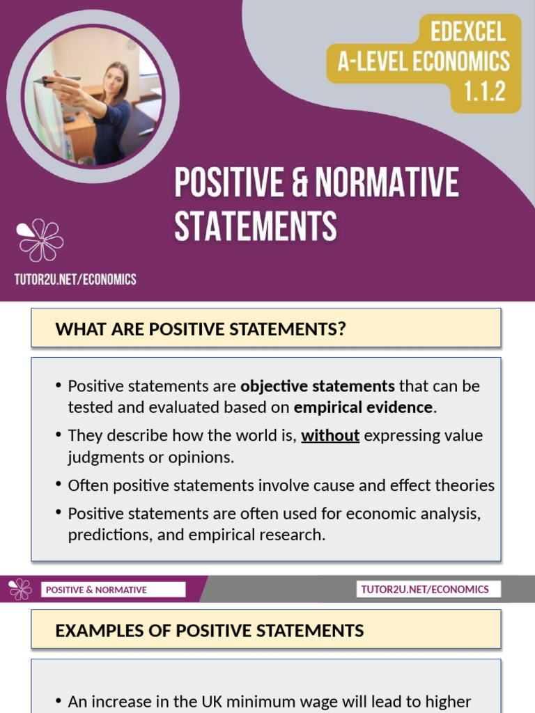 Positive vs. Normative Economics Explained | PDF | Economics | Value ...