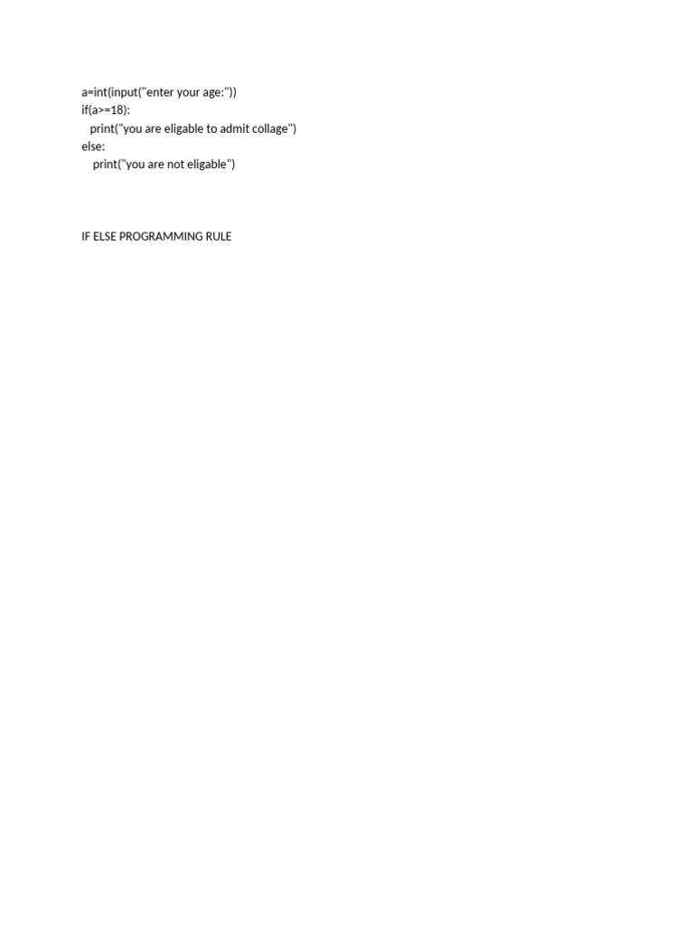If Else Condition | PDF
