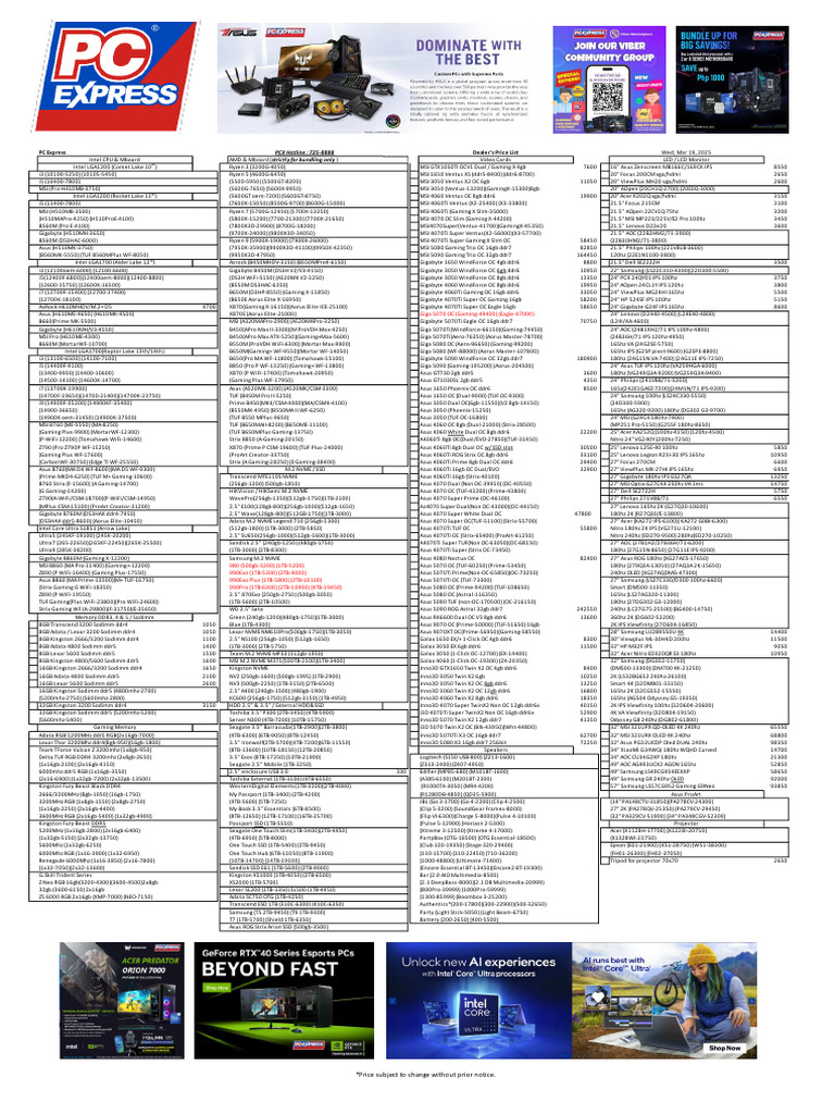 PC Express Price List March 2025 | PDF | Computing | Computer Architecture