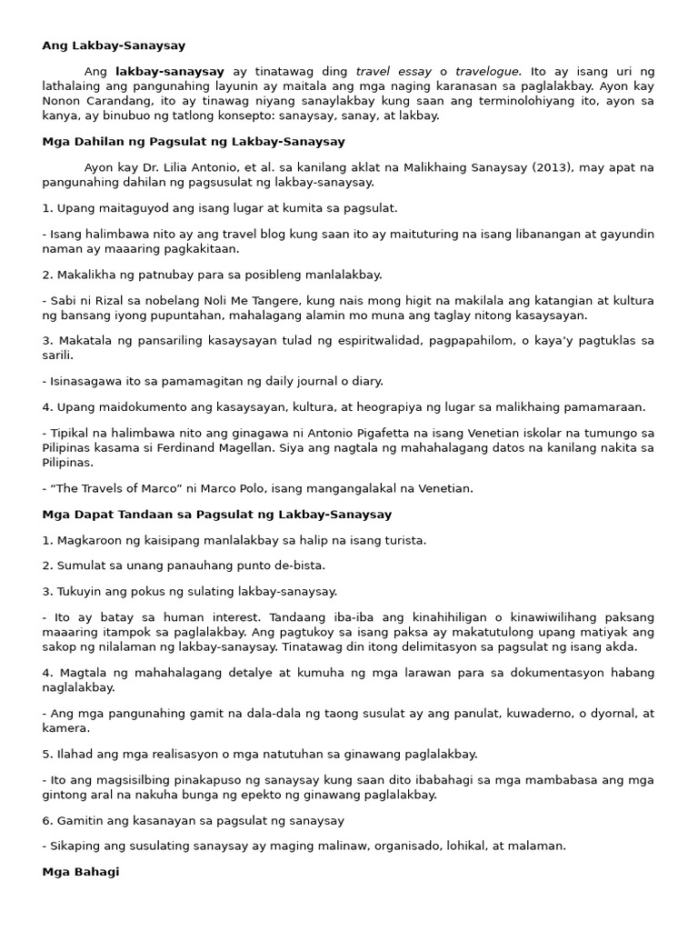Ang Lakbay at Replektibo Supplementary | PDF