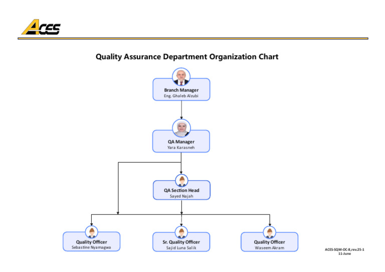 Quality Assurance Dept. Org Chart | PDF