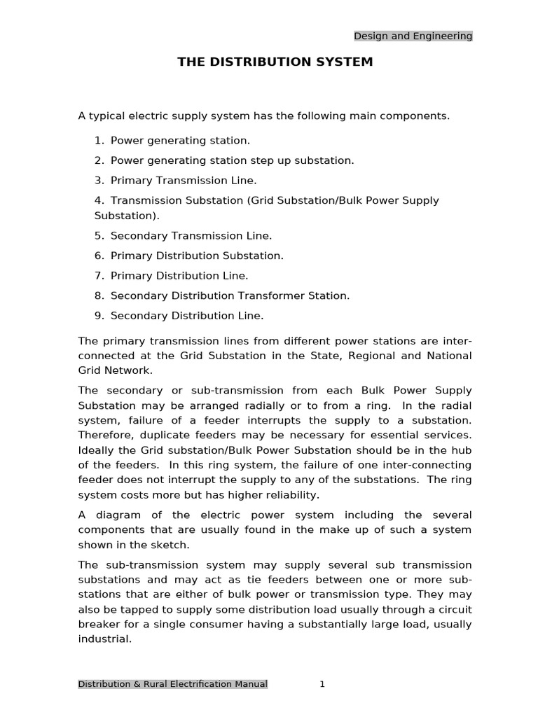 1.distribution System | PDF | Electric Power Distribution | Electric ...