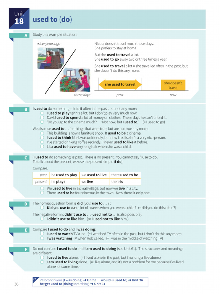 Used To Vs Be Used To | PDF