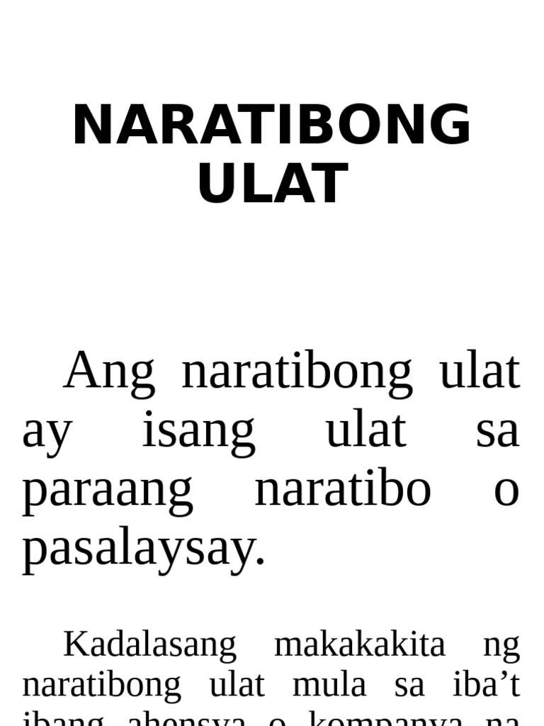 Naratibong Ulat | PDF