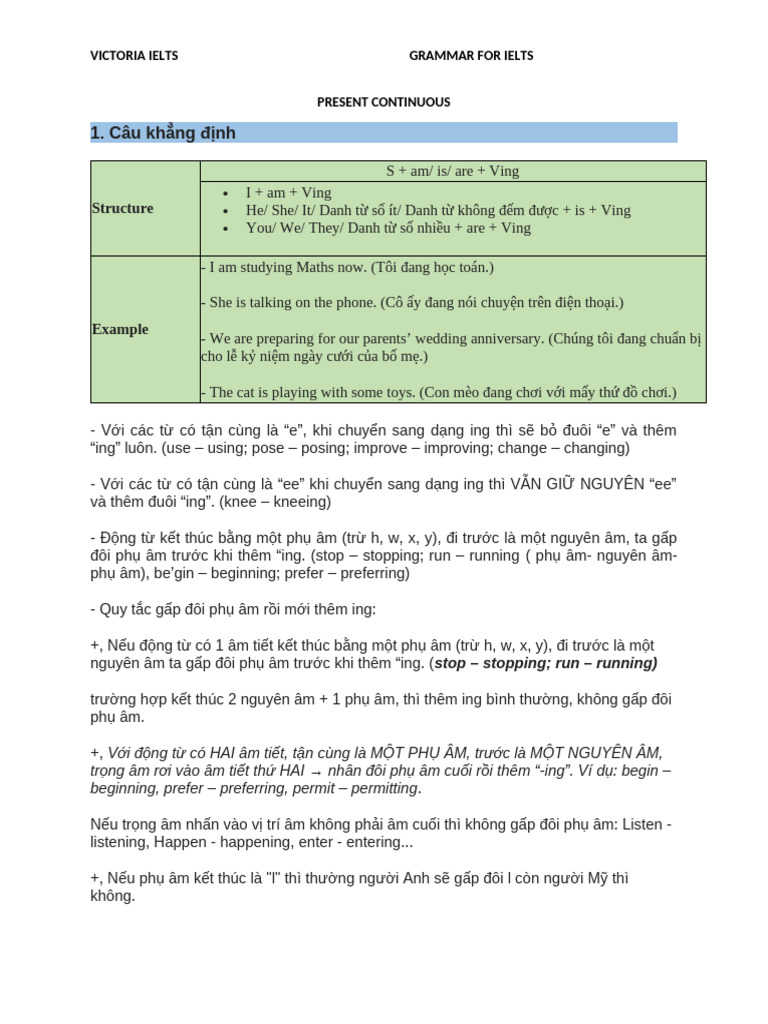Present Continuous | PDF