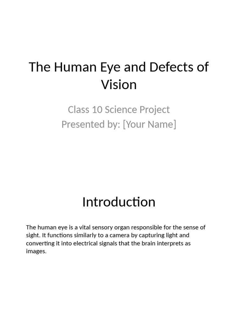 Scientific Human Eye Project | PDF | Eye | Human Eye