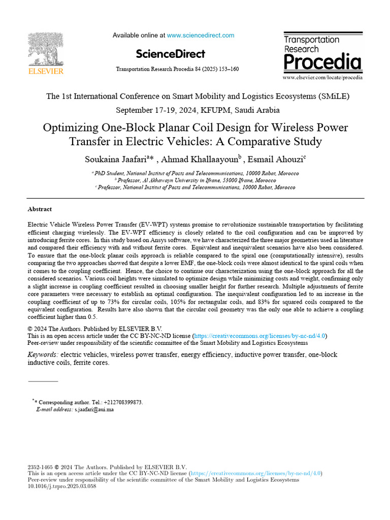 Optimizing EV Wireless Power Transfer Coils | PDF | Inductor | Inductance