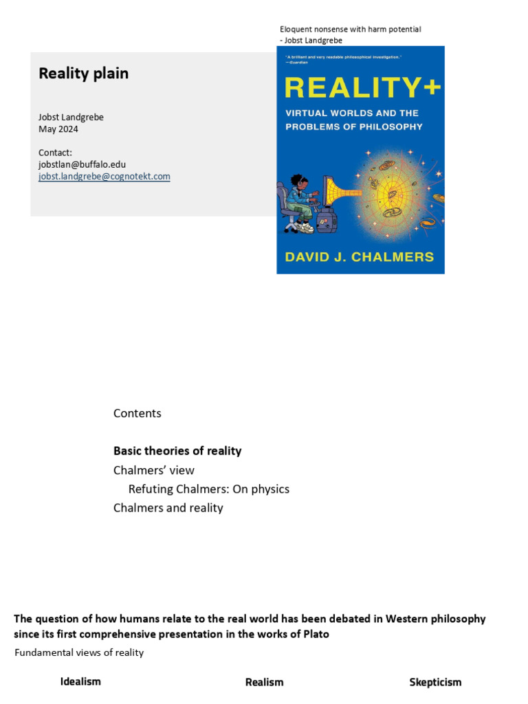 Anti Chalmers Reality+ | PDF | Quantum Mechanics | Schrödinger Equation