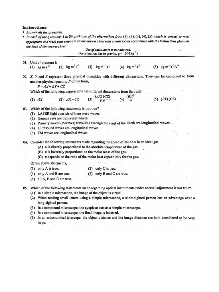 2018 AL Physics Paper | PDF