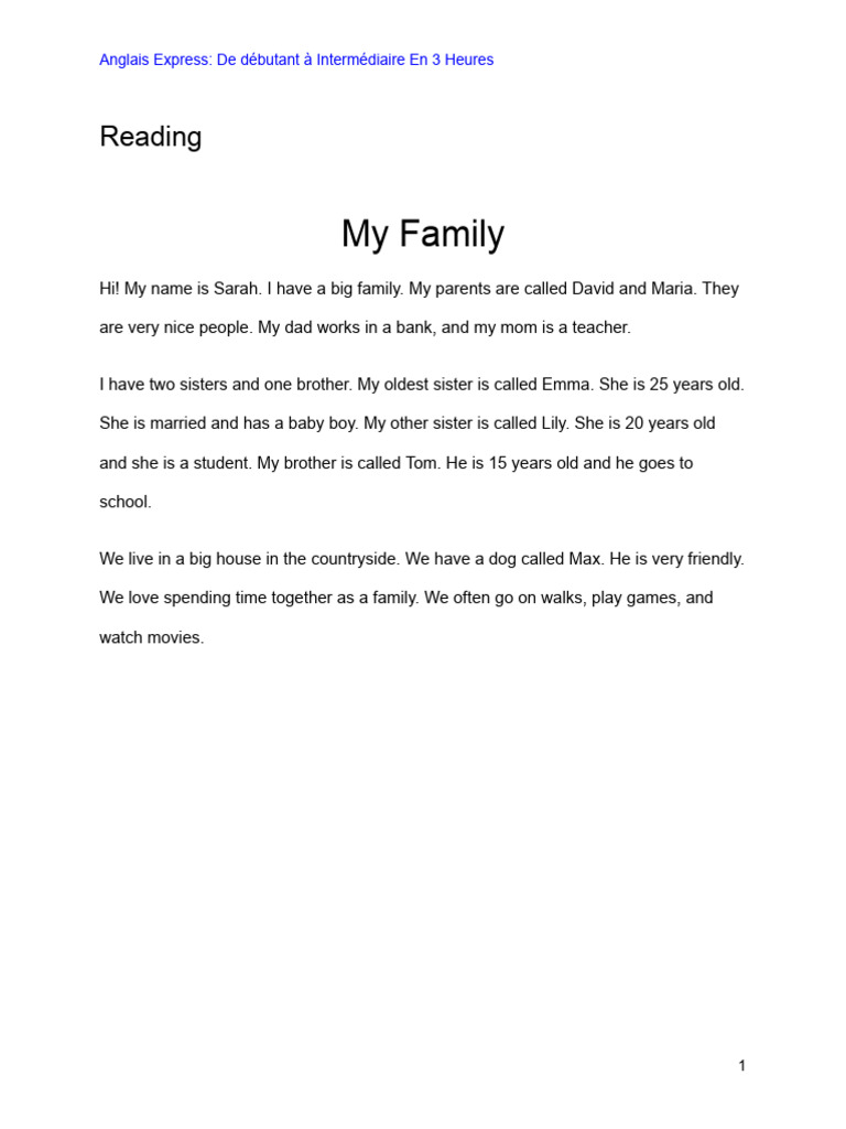 My Family: A Personal Introduction | PDF