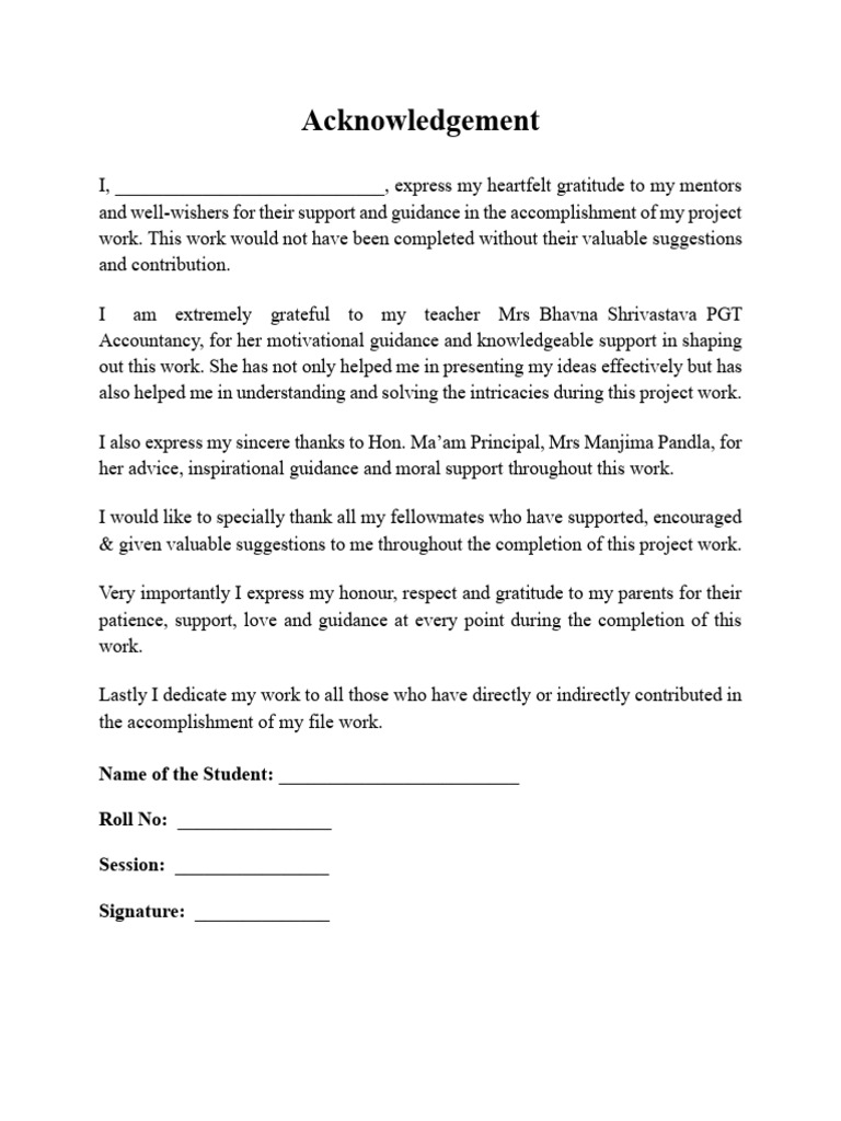 Acknowledgement | PDF