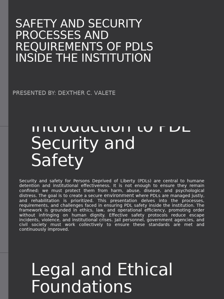 PDL Safety and Security Protocols | PDF | Surveillance | Prison