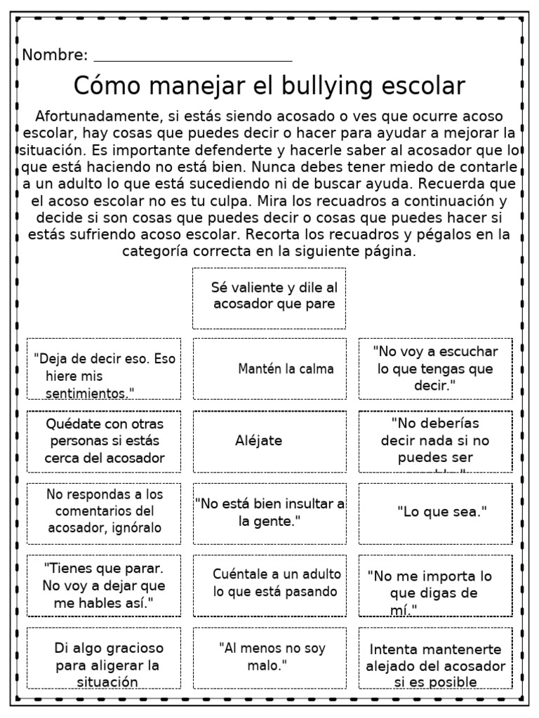 03 - Bullying Prevention Cut & Paste Activities - Worksheets For Anti ...