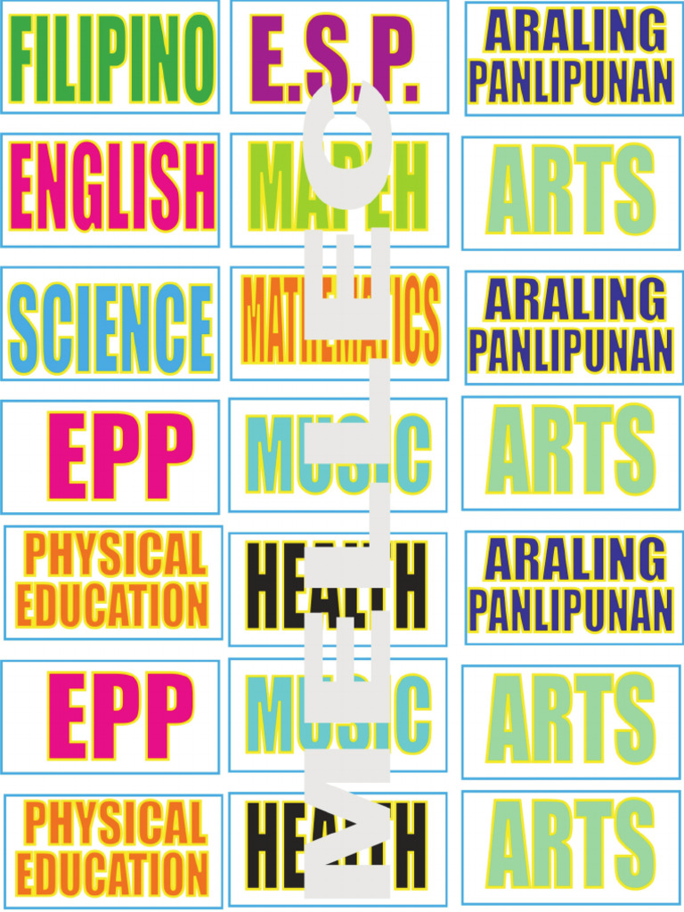 Name Tag Subjects2 | PDF